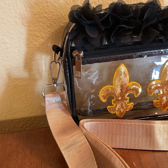 Fleur De Lis Clear Stadium Bag and Coin Purse - Picture 3 of 4
